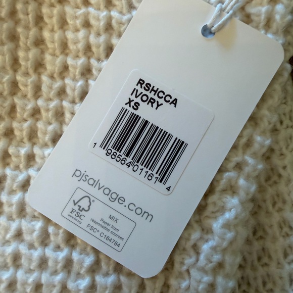 P.J. Salvage Cream Knit Cardigan with Green Trim - Women's Sweater BNWT Sz. XS - Picture 5 of 7